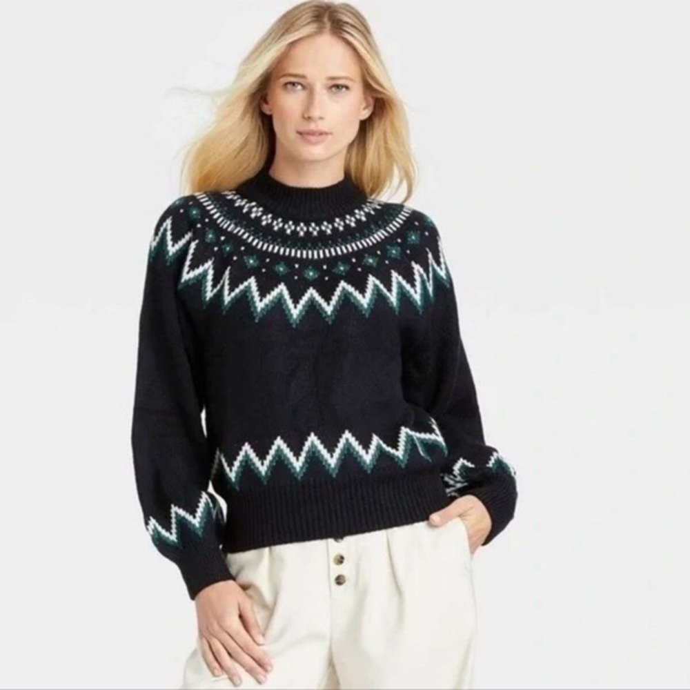 Who What Wear Nordic Pattern Crew Neck Sweater Size XXL